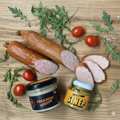 Suitsuvorst sealihast mädarõika ja sinepiga 270g